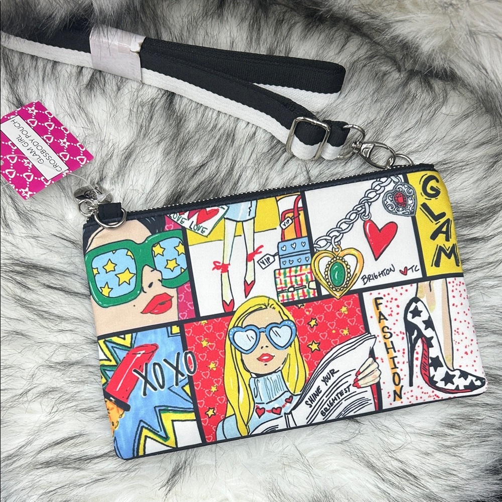 Brighton Glam Girl Crossbody bag, featuring pop art by Tom Clancy